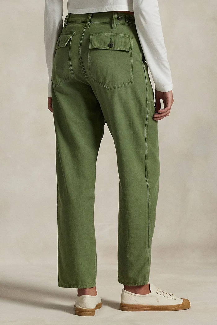 Îmbrăcăminte Polo Ralph Lauren pantaloni straight din bumbac pentru femei 211978634 verde