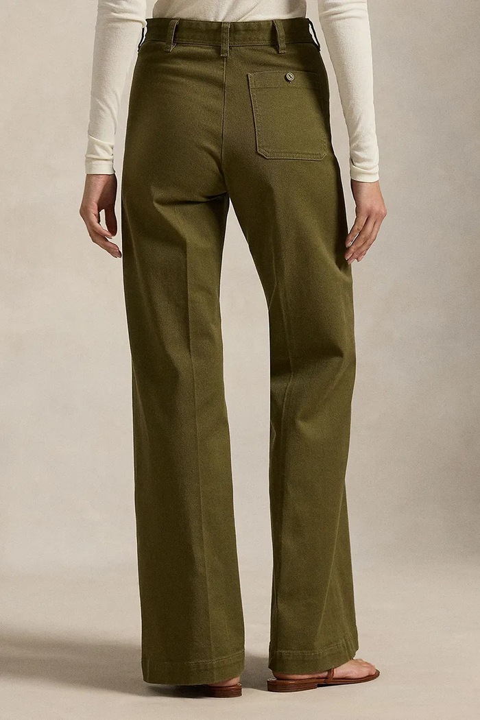 Polo Ralph Lauren παντελόνι γυναικείο με βαμβάκι 211A10723 πράσινο SS26