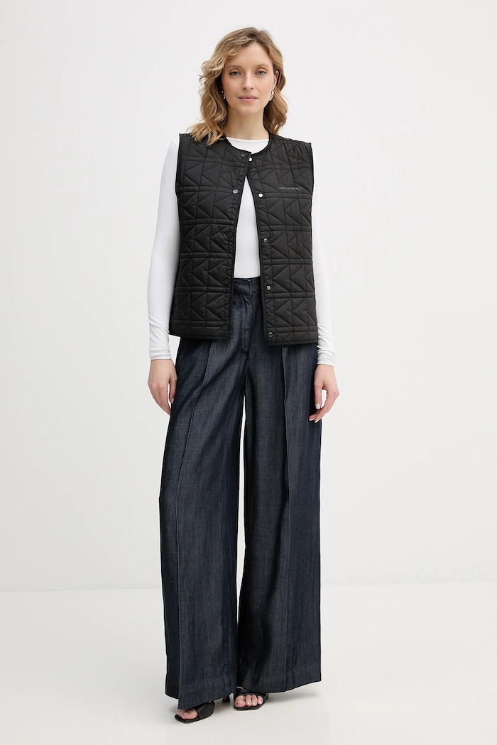 Karl Lagerfeld spodnie FLUID DENIM B1W10101 granatowy SS26