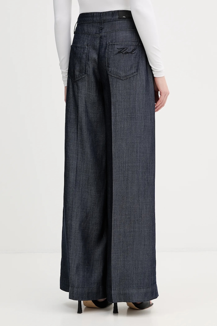 Odzież Karl Lagerfeld spodnie FLUID DENIM B1W10101 granatowy