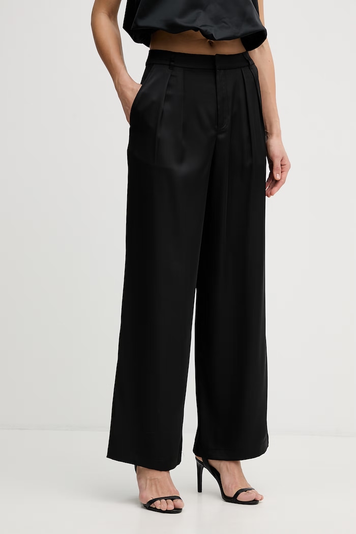 DKNY nohavice rovné dámske čierna DJ5P3100