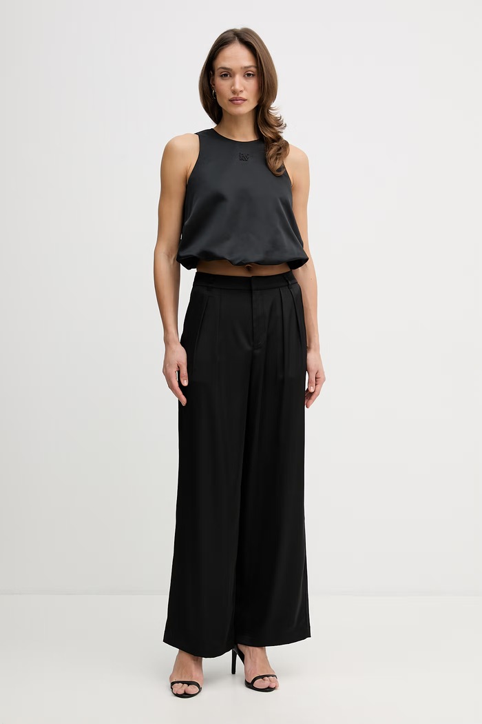 DKNY nohavice rovné dámske DJ5P3100 čierna SS26
