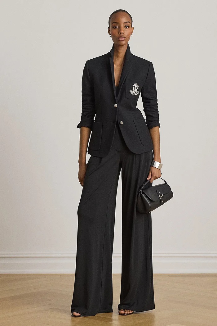 Odzież Lauren Ralph Lauren spodnie wide leg damskie 200980217 czarny