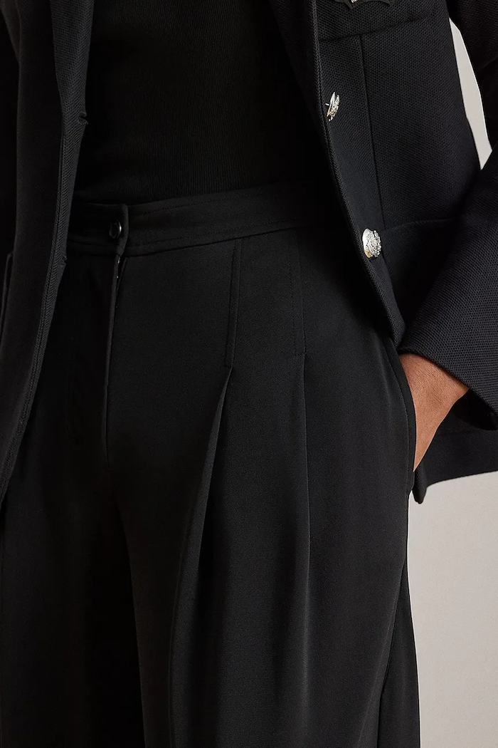Lauren Ralph Lauren spodnie wide leg damskie czarny 200980217
