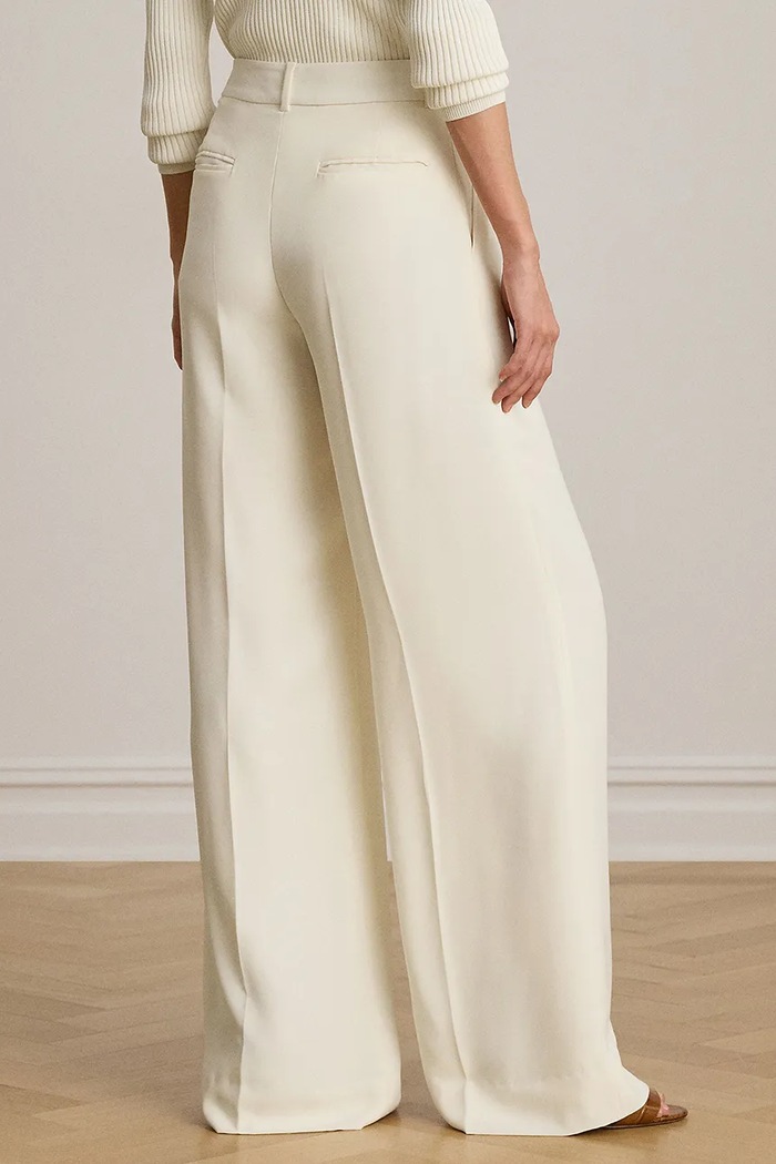 Lauren Ralph Lauren spodnie straight damskie 200P03582 beżowy SS26