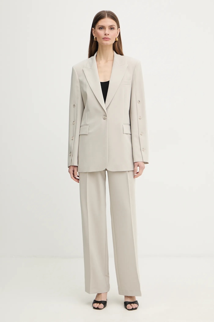 Pinko spodnie garniturowe damskie 106607.A18E szary SS26