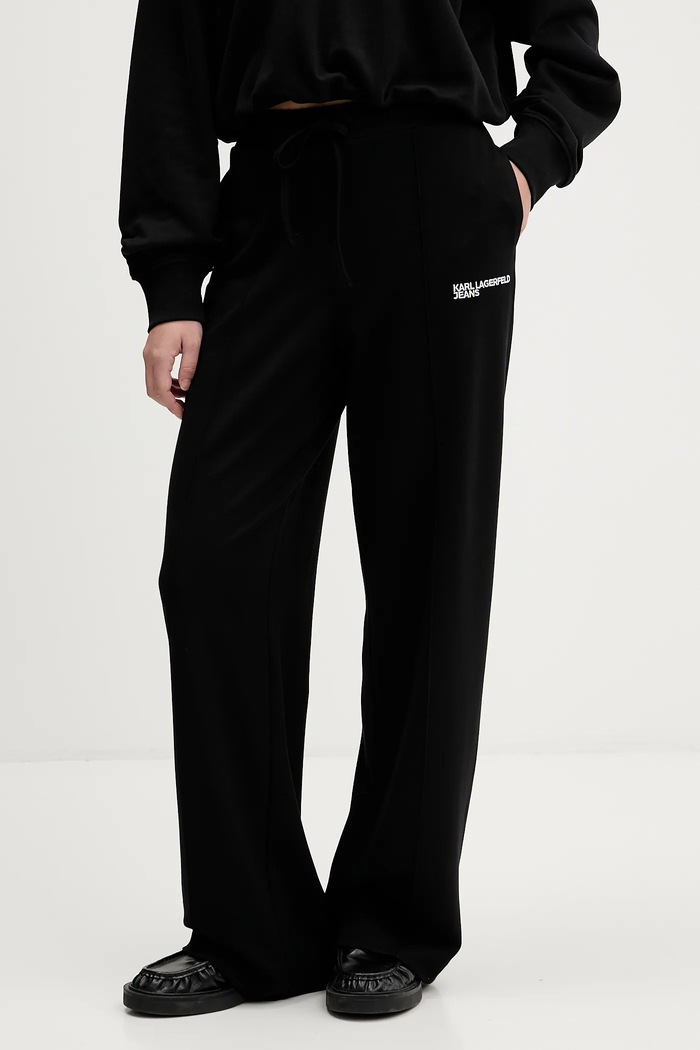 Donji dio trenirke Karl Lagerfeld Jeans pletivo crna B1W10092