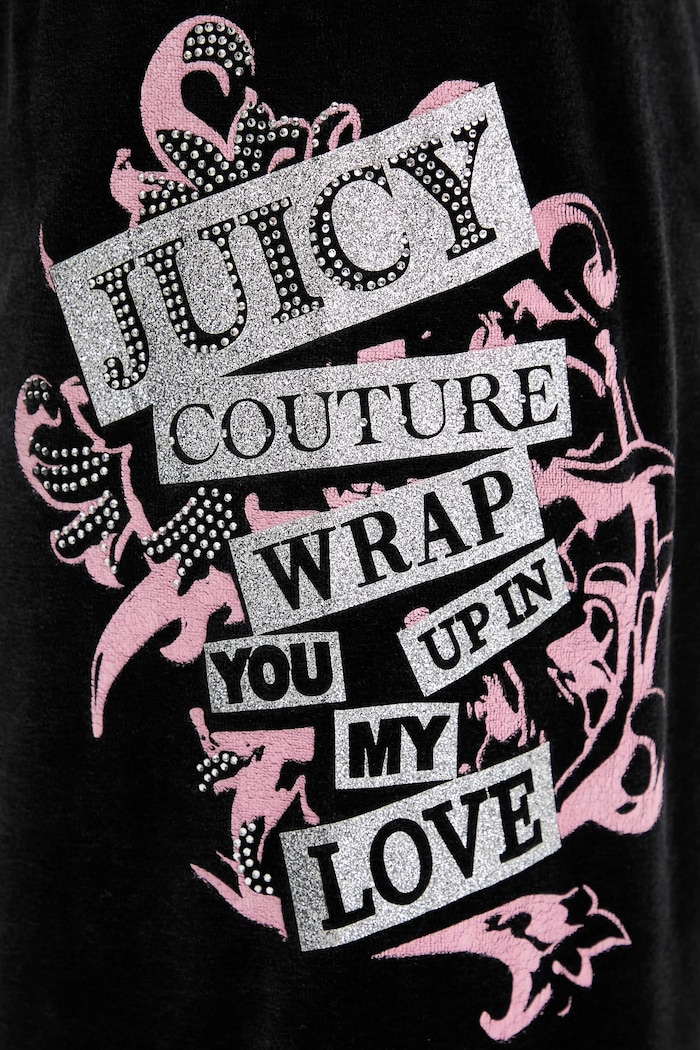 Velurové teplákové kalhoty Juicy Couture Wrap You Up černá JCNBJ126452