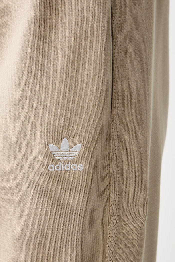 adidas Originals παντελόνι επίσημο γυναικείο βαμβακερό μπεζ KC9076