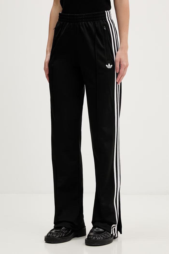 adidas Originals παντελόνι επίσημο γυναικείο πλεκτό ύφασμα μαύρο KD5575