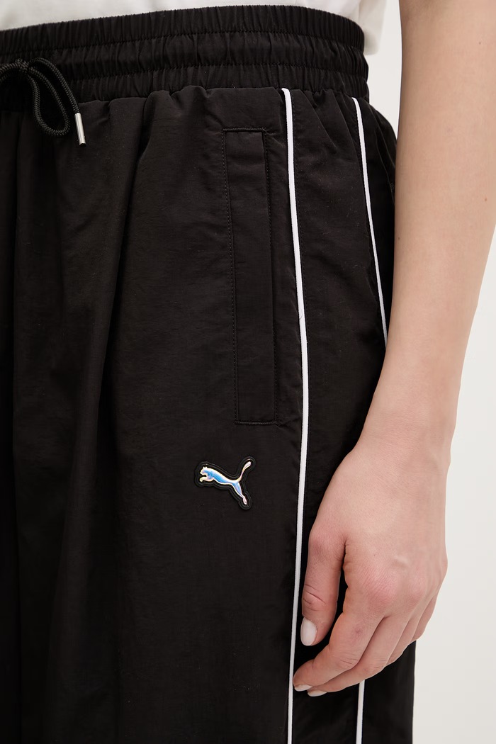 Παντελόνι φόρμας Puma Piping Relaxed Woven μαύρο 634559