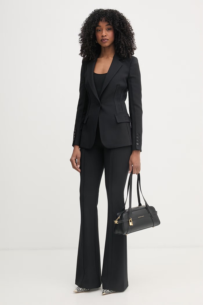Elisabetta Franchi Nohavice dámske PA16961E2 čierna SS26