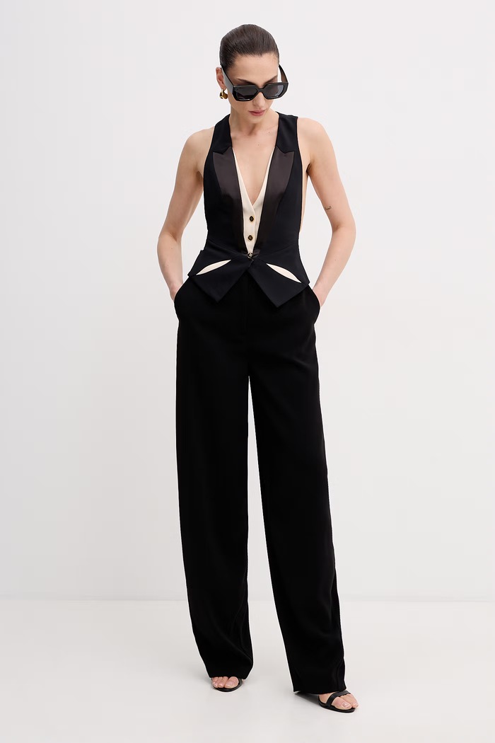 Elisabetta Franchi Nohavice dámske PA17861E2 čierna SS26
