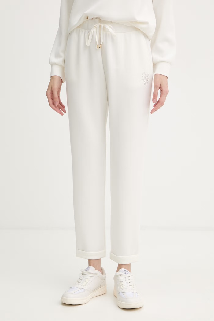Liu Jo pantaloni de trening pentru femei, cu modal bej TA6081.JS869
