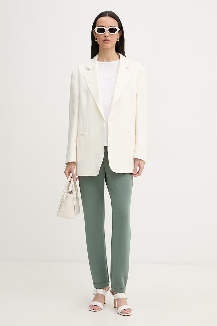 Liu Jo pantaloni de trening pentru femei, cu modal TA6081.JS869 verde SS26