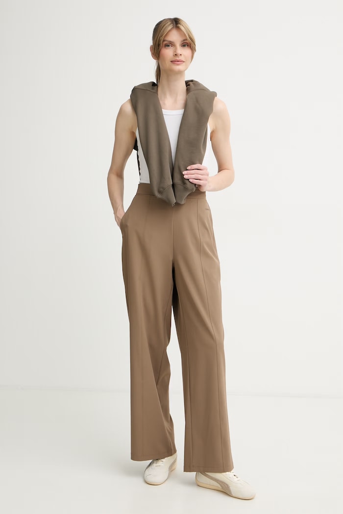 Calvin Klein Performance pantaloni straight pentru femei LVGWS6P679 maro SS26