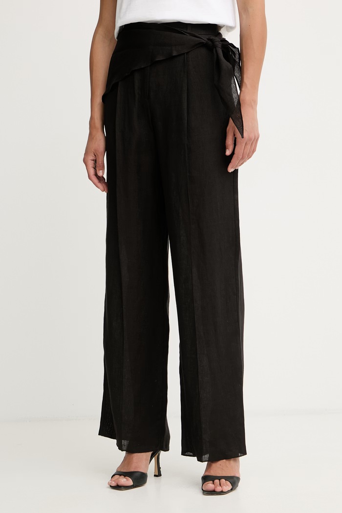 Marella pantaloni wide leg pentru femei, din SOLISTA negru 2613131114200