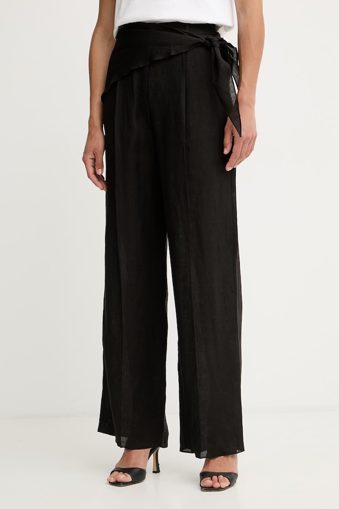 Marella pantaloni wide leg pentru femei, din SOLISTA negru 2613131114200
