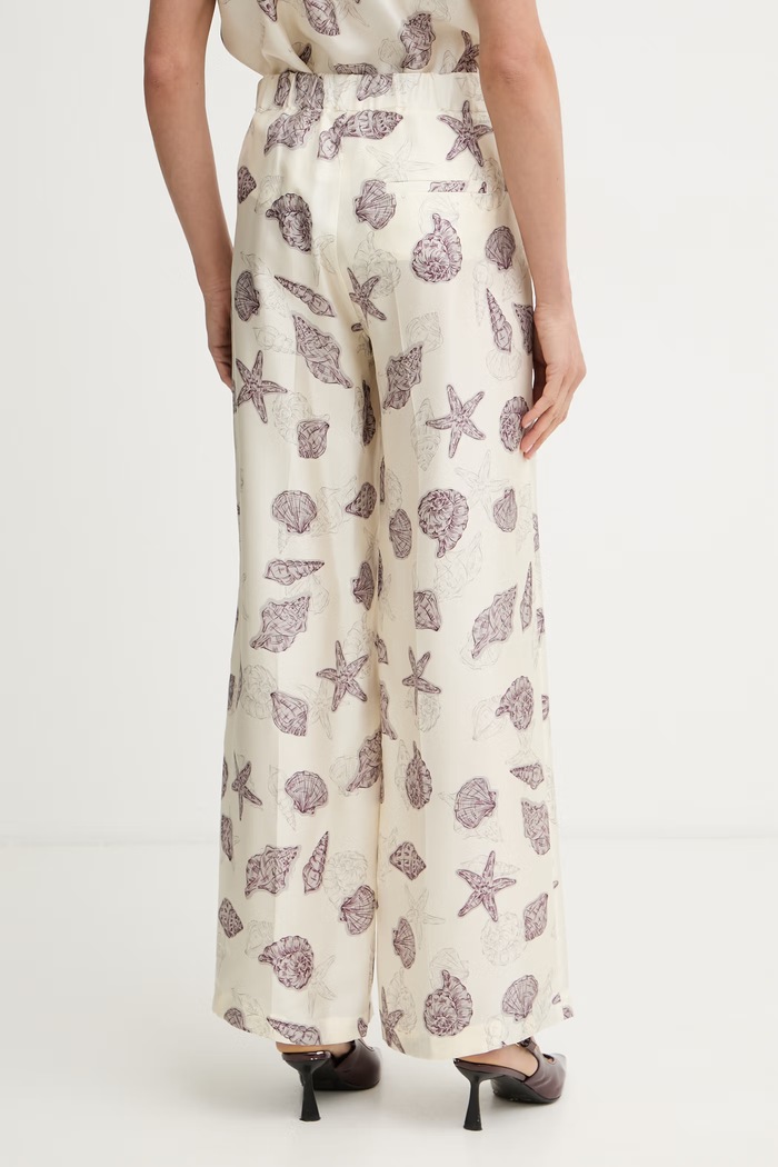 Îmbrăcăminte Marella pantaloni palazzo pentru femei, din mătase OPOSSUM 2613131172200 bej
