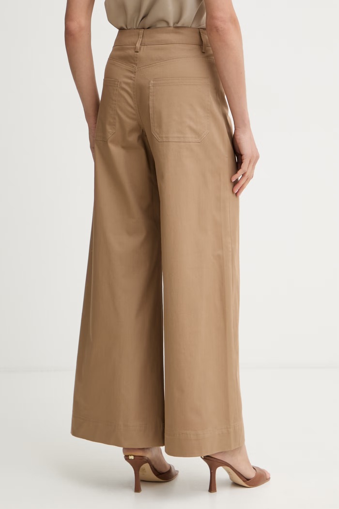 Îmbrăcăminte Marella pantaloni regulați pentru femei, din bumbac cu elastan Emme by Marella 2615131222200 maro