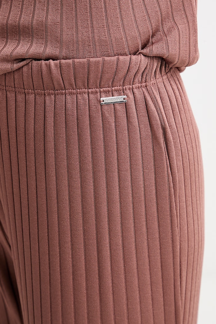 Calvin Klein spodnie damskie brązowy LV044F273G