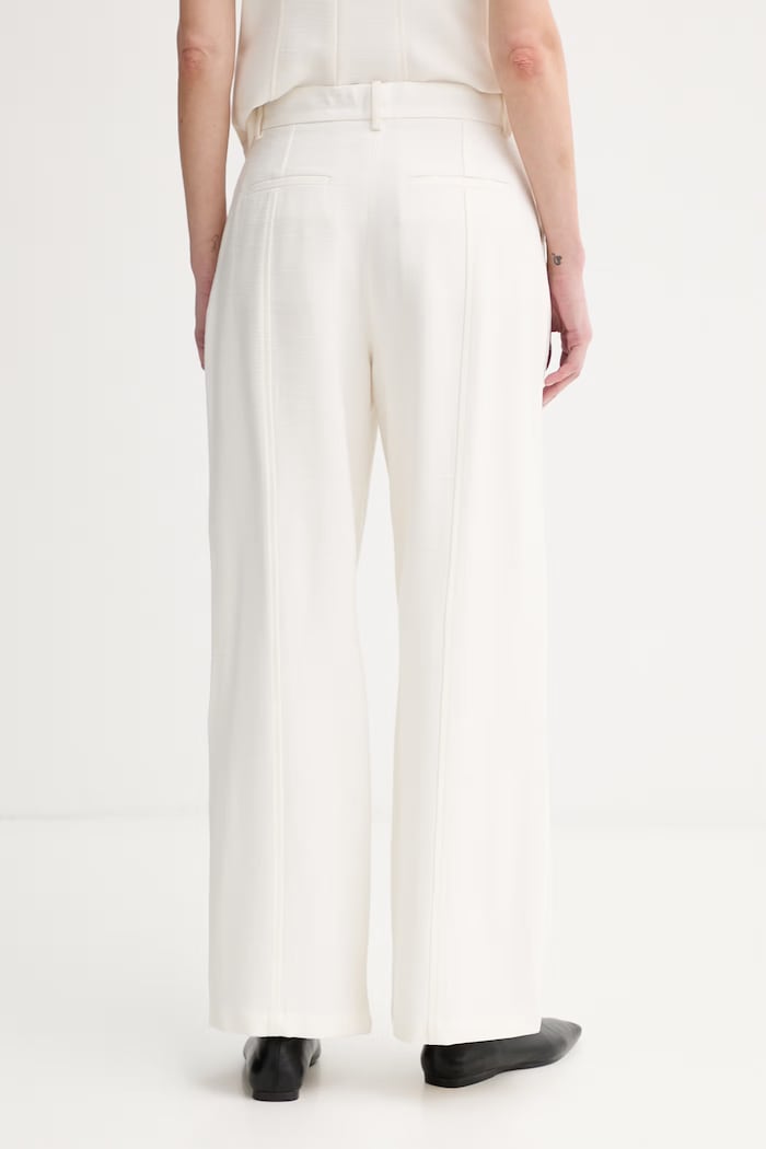 Odzież Calvin Klein spodnie damskie z wiskozą LV044F651G beżowy