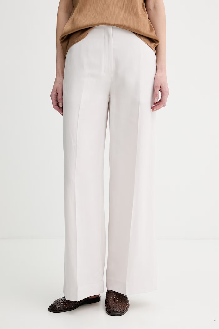 Calvin Klein nohavice dámske s lyocellom béžová LV044F654G