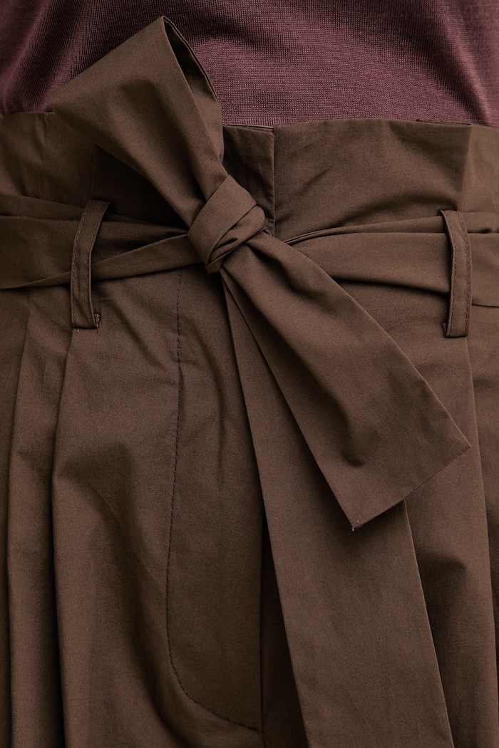 Simona Corsellini pantaloni pentru femei, din bumbac maro P26CPPGC0102