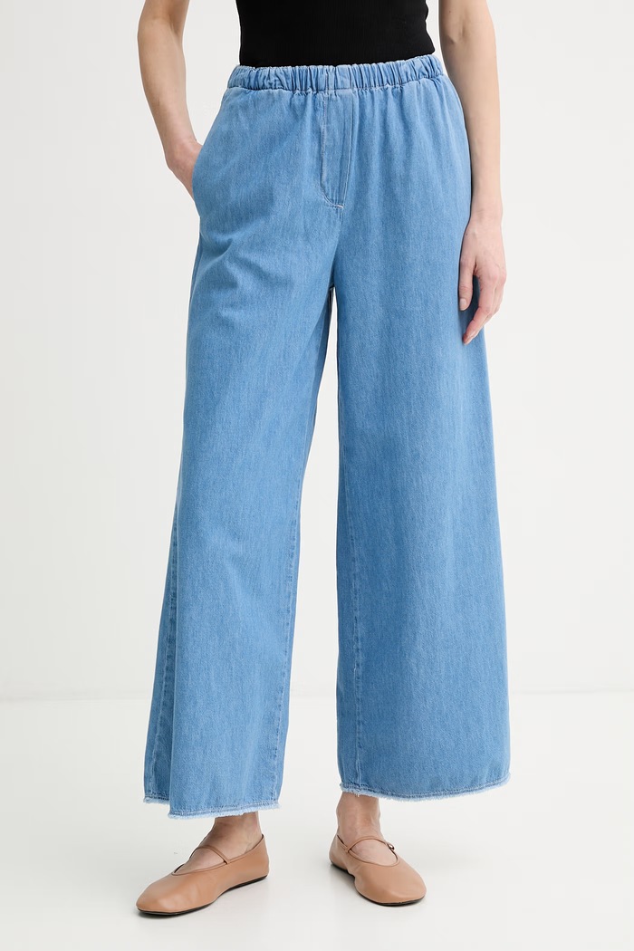 American Vintage jeansy wide leg damskie niebieski IZE10A