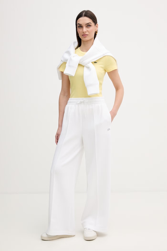 Lacoste Παντελόνι επίσημο γυναικείο XF0041 λευκό SS26
