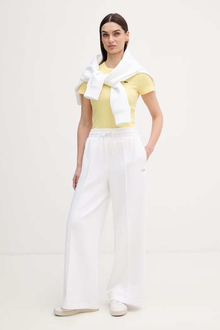 Lacoste Παντελόνι επίσημο γυναικείο XF0041 λευκό SS26