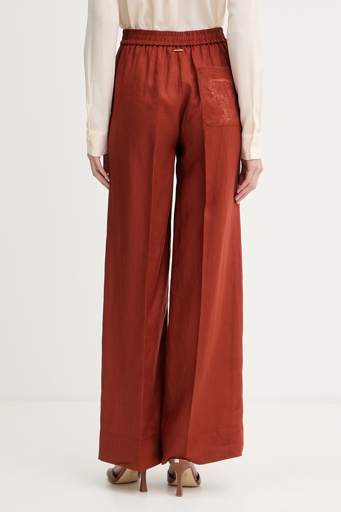 Îmbrăcăminte Twinset pantaloni pentru femei, din in 261TT2302 portocaliu