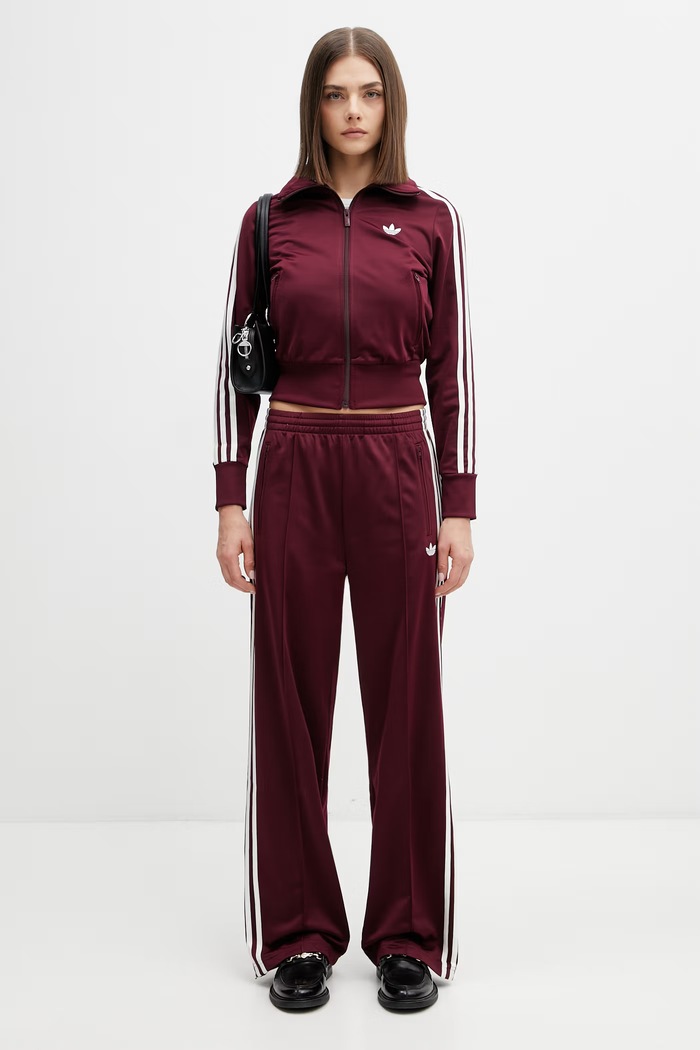 adidas Originals spodnie dresowe damskie bordowy KD3659
