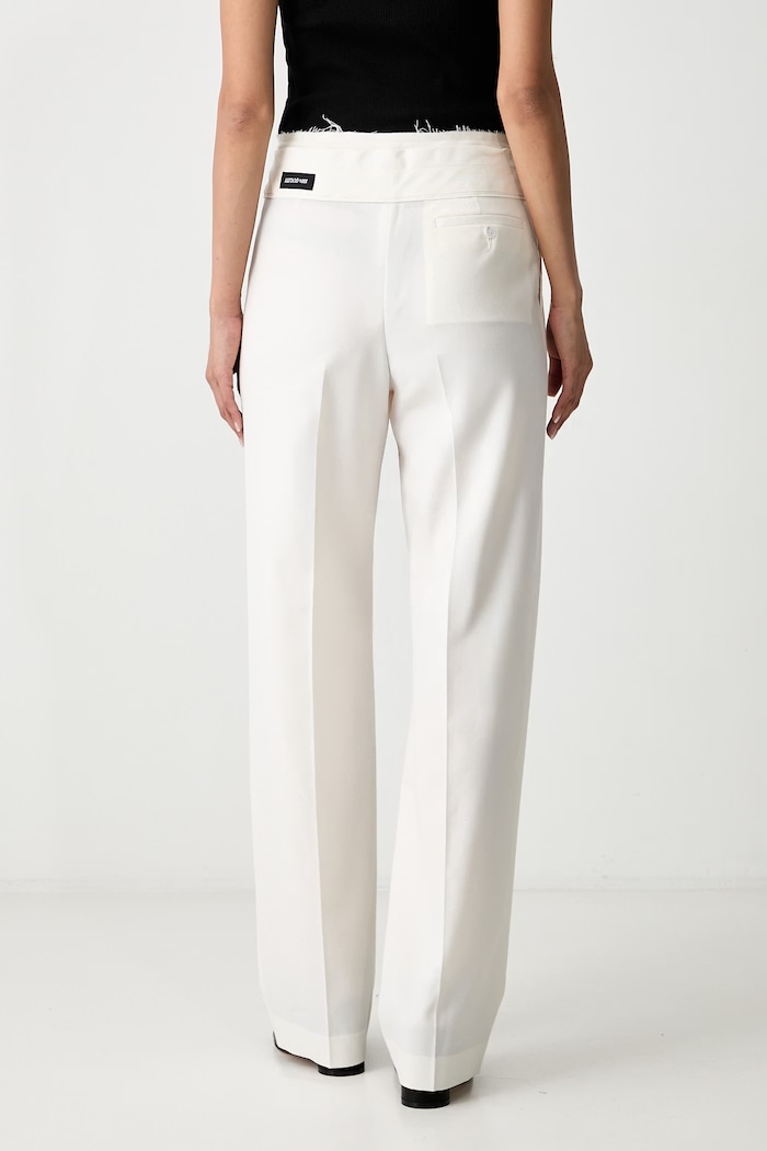 Odzież MM6 Maison Margiela spodnie damskie z wełną S52KA0559.M35436.858 beżowy