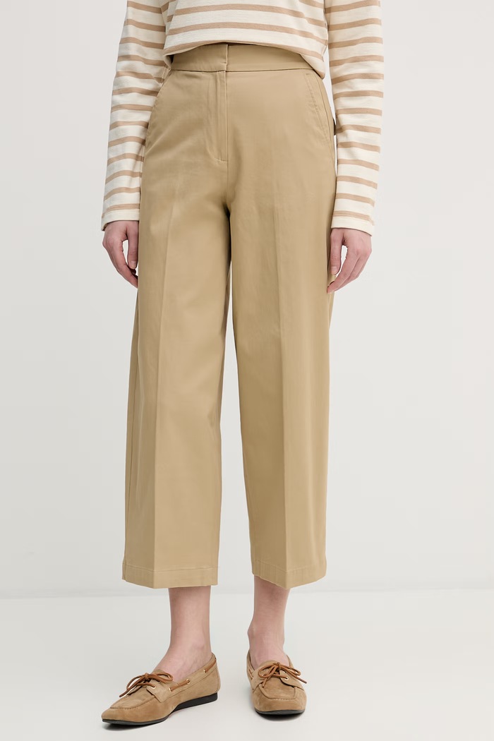 United Colors of Benetton spodnie damskie z bawełną beżowy 4FRXDF0B0