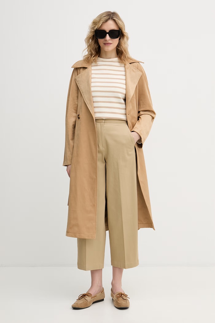 United Colors of Benetton spodnie damskie z bawełną 4FRXDF0B0 beżowy SS26