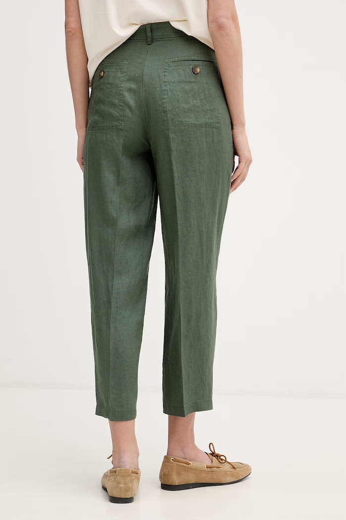 Îmbrăcăminte United Colors of Benetton pantaloni pentru femei din in 4AGHDF0AY verde