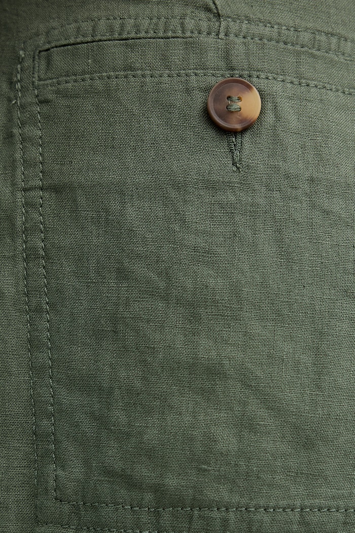 United Colors of Benetton pantaloni pentru femei din in verde 4AGHDF0AY