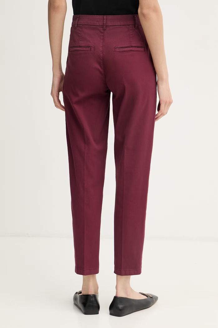 Oblečenie United Colors of Benetton nohavice dámske bavlnené s elastanom 4CDRDF0AV burgundské