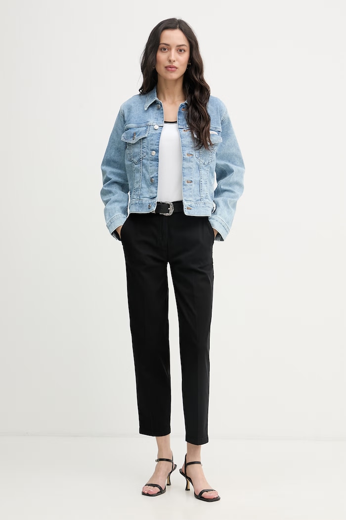 United Colors of Benetton spodnie damskie bawełniane z elastanem 4CDRDF0AV czarny SS26