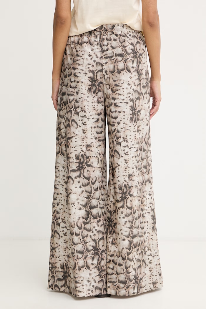 Oblečenie Pinko nohavice wide leg dámske bavlnené 106963.A3B1 béžová