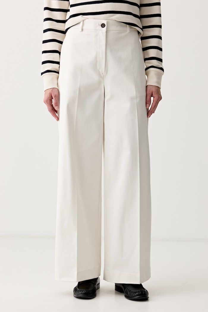 Calvin Klein Jeans pantaloni pentru femei, din bumbac cu elastan bej LV047F621G