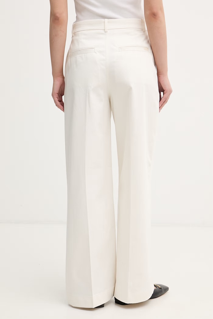 Oblečení Calvin Klein Jeans kalhoty dámské bavlněné s elastanem LV047F621G béžová