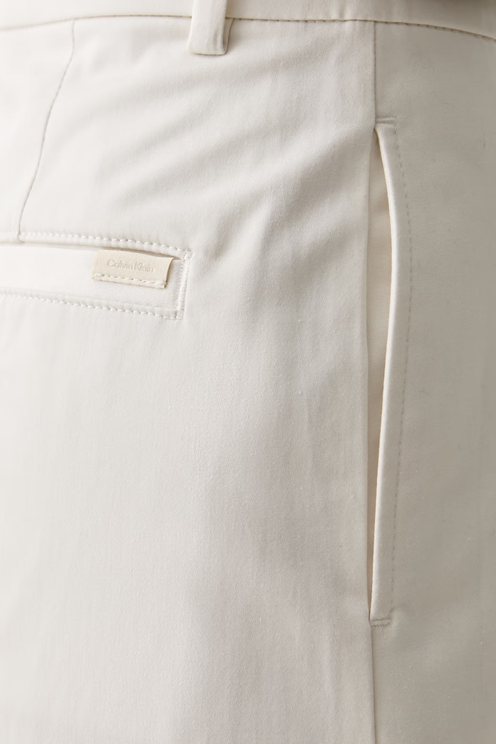 Calvin Klein Jeans pantaloni pentru femei, din bumbac cu elastan bej LV047F621G