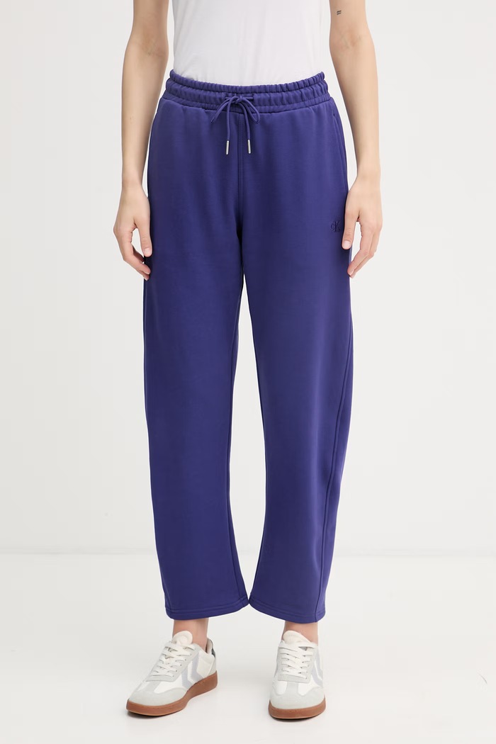 Calvin Klein Jeans teplákové nohavice dámske bavlnené fialová LV047F210G