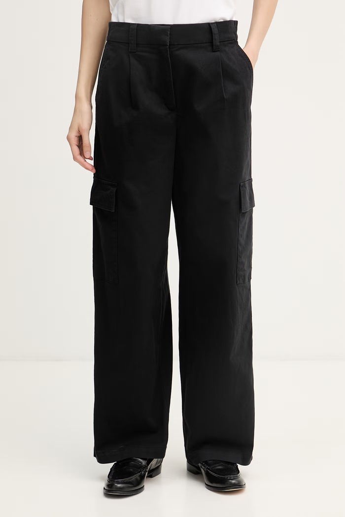 Calvin Klein Jeans nohavice dámske s bavlnou čierna LV047F623G