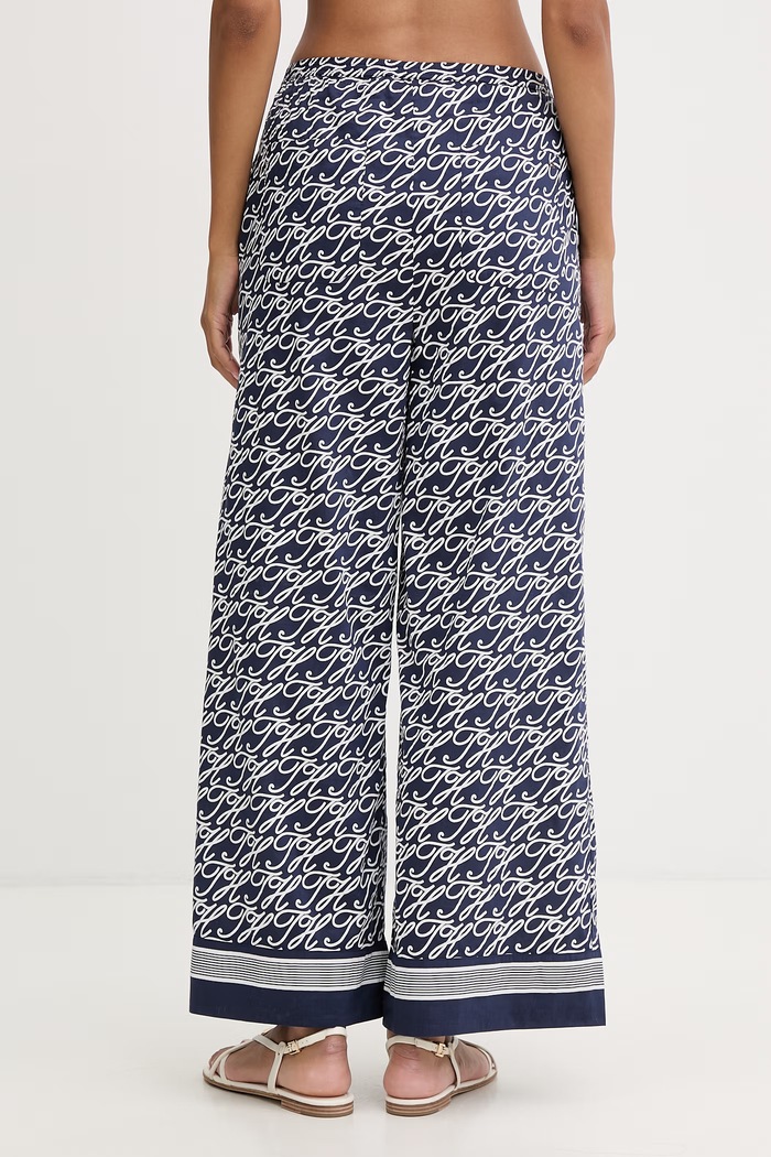 Oblečenie Tommy Hilfiger plážové nohavice dámske SUMMER WW0WW49560 tmavomodrá