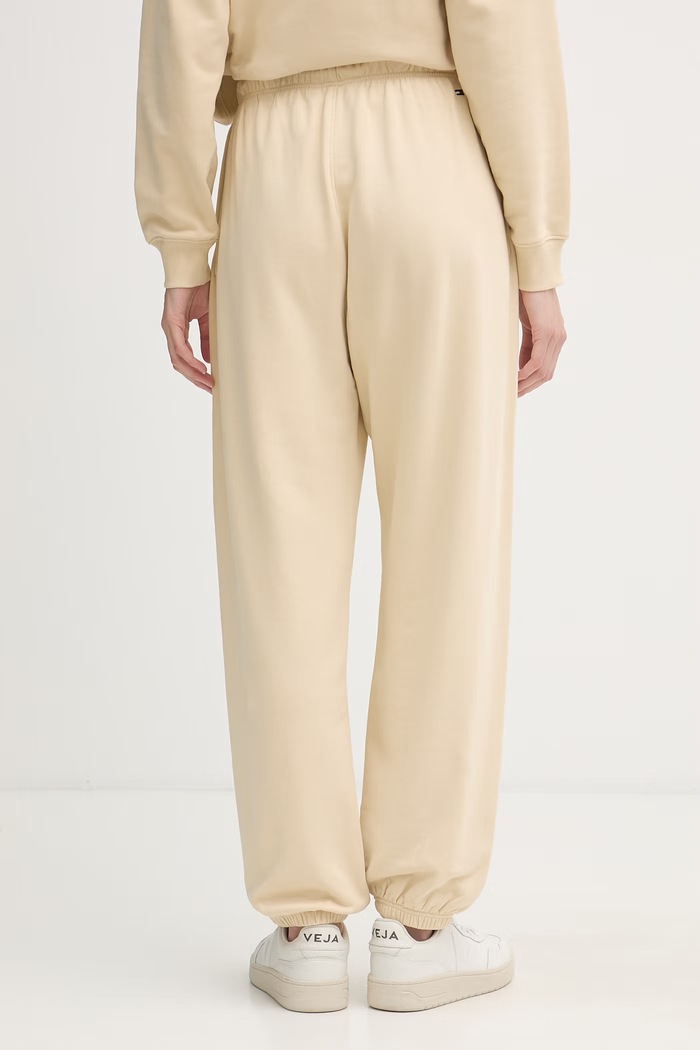 Oblečenie Tommy Hilfiger teplákové nohavice dámske s bavlnou WW0WW49706 béžová