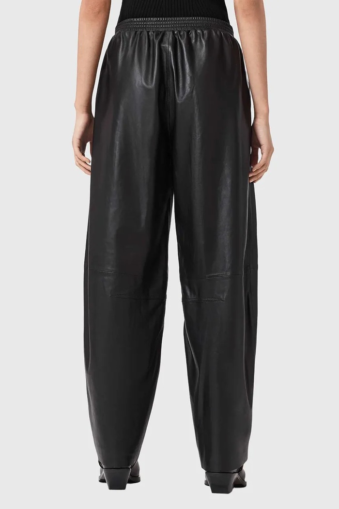 Kožené nohavice AllSaints ETTA W015TE čierna SS26