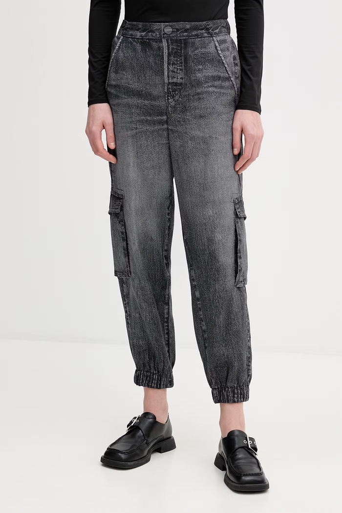 Nohavice AllSaints SELMA látka čierna W020TE